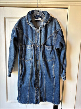 Sportables Comfortables Denim Duster Jacket in Blue